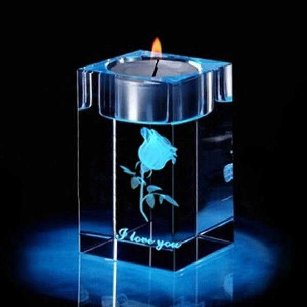 3D Crystal Square Candle Holder
